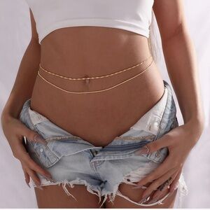 Gold plated belly chain body chain